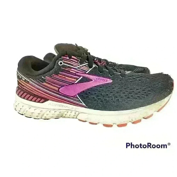 Brooks Adrenaline 19 GTS 9.5 WIDE Womens Running Shoes DNA Track Purple Black - Picture 1 of 9